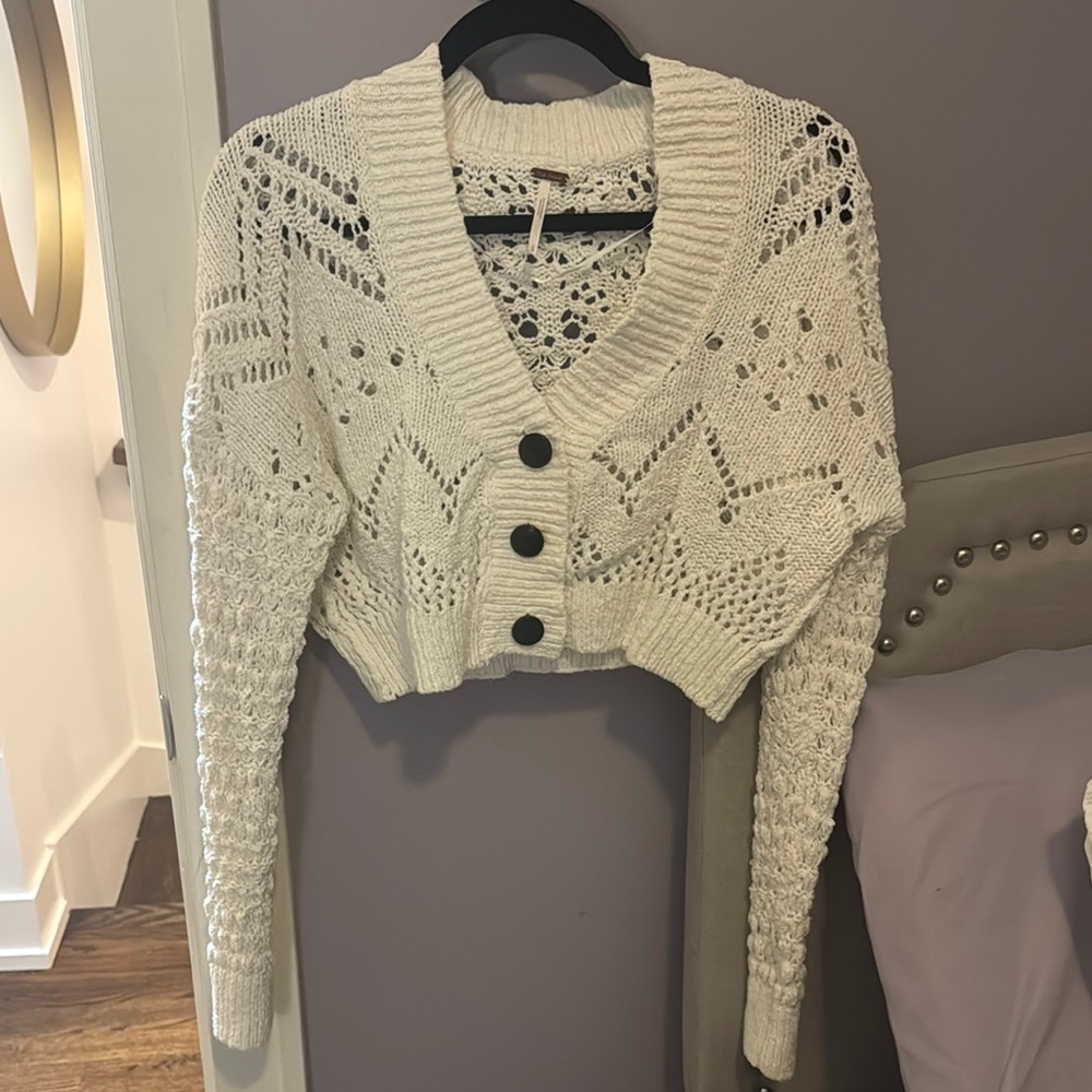 Women's Free People Cream Knit Sweater